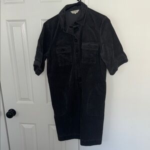 Black Corduroy Shirt Dress